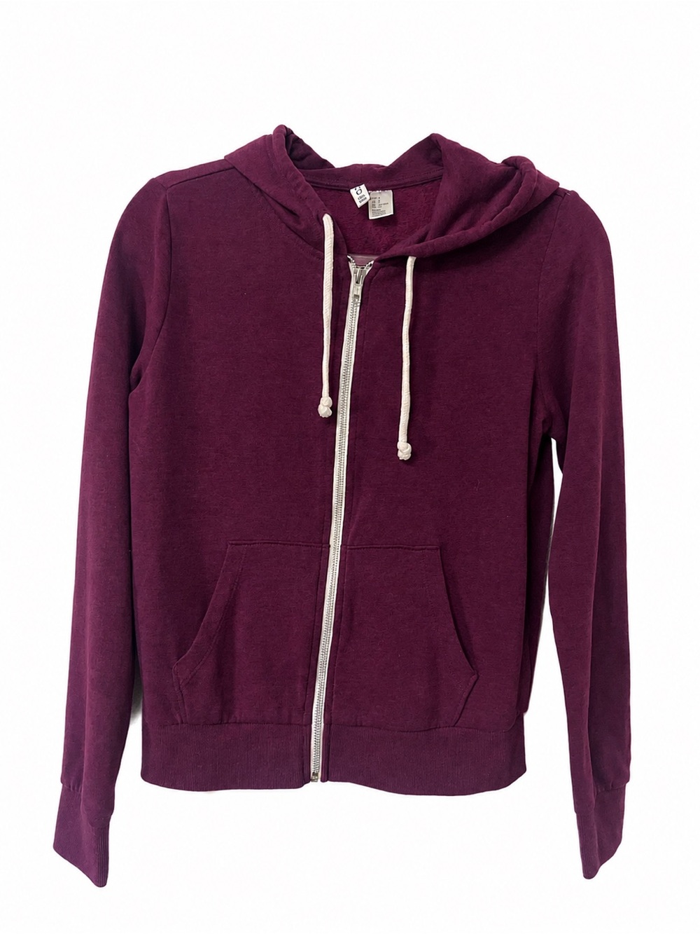 Women's Zip-Front Crewneck Hoodie Sweatshirt - Plum